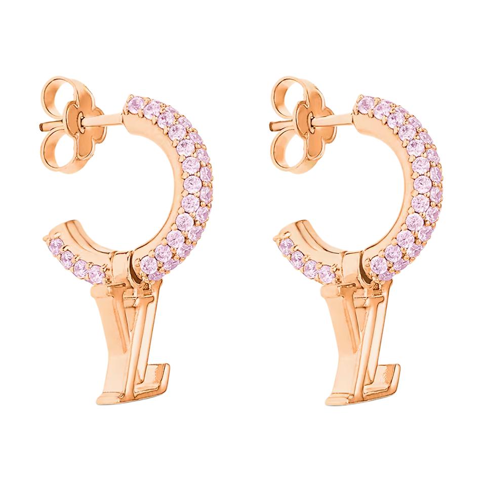 (Women) Louis Vuitton Initials Metal Earrings  Rose Gold. M02380 圖 3
