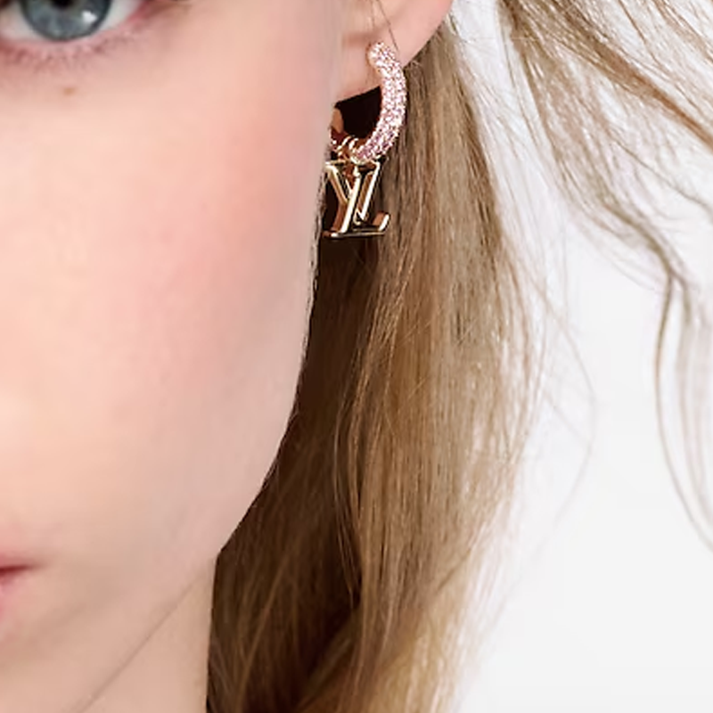 (Women) Louis Vuitton Initials Metal Earrings  Rose Gold. M02380 圖 6