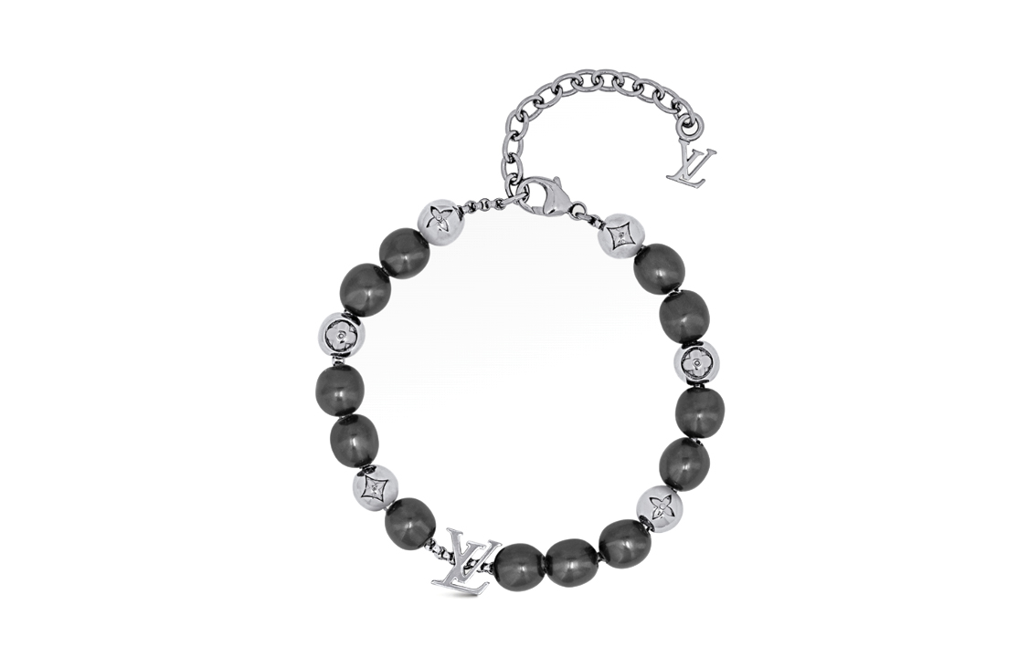 (Women) Louis Vuitton Interlocking Monogram Pearl Metal Bracelet Silver  Accessory M0995A 圖 2