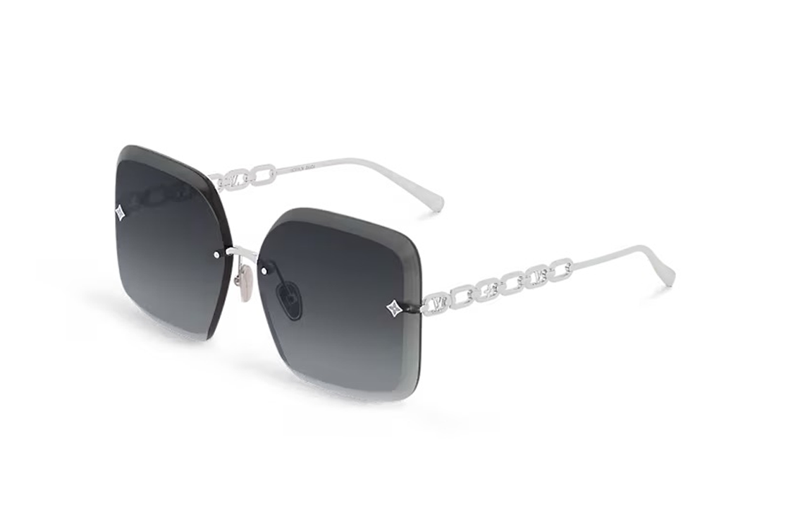 (Women) Louis Vuitton Irregular Metal Chain Sunglasses Silver Women Z2161U 圖 2