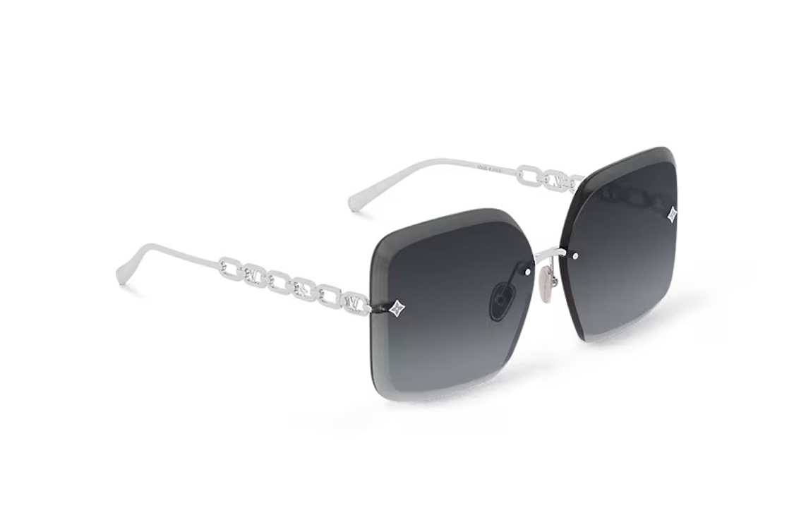 (Women) Louis Vuitton Irregular Metal Chain Sunglasses Silver Women Z2161U 圖 4
