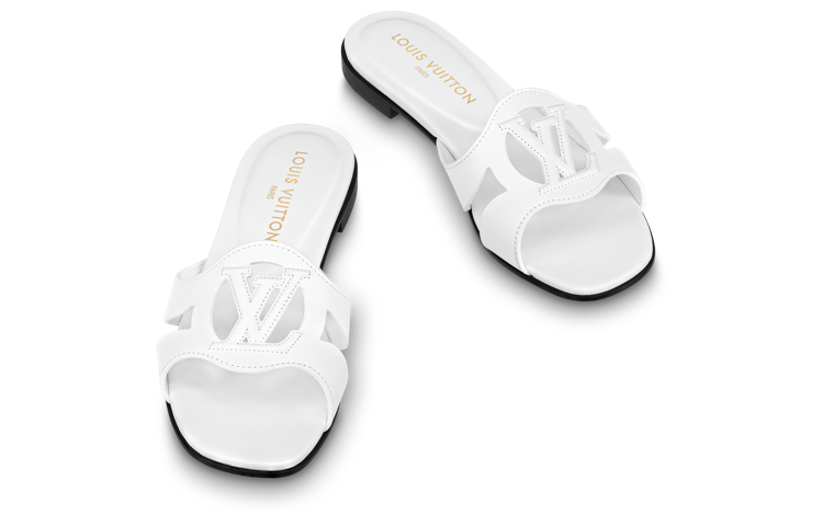 Shop (W) 路易威登 Isola 白色皮革平底凉鞋 1ABOZ3