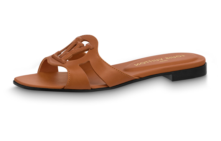 (Women) Louis Vuitton Isola Leather Flat Slide 'Brown' 1ABP1L