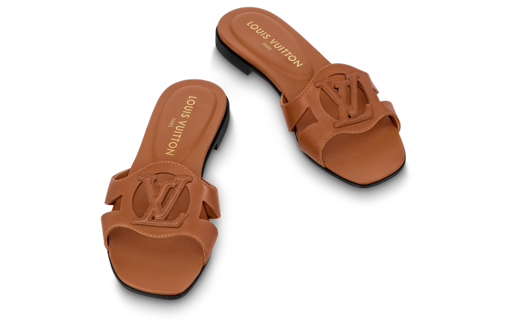 Shop (W) ルイ・ヴィトン アイラ レザーフラットスライド (ブラウン) 1ABP1L