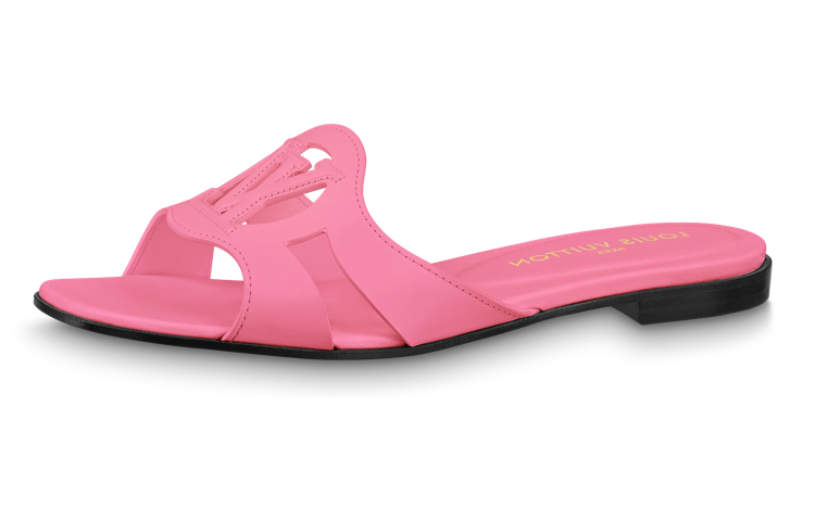 Buy 路易威登 Isola 小牛皮 套腳平跟 時尚涼拖 女款 粉色