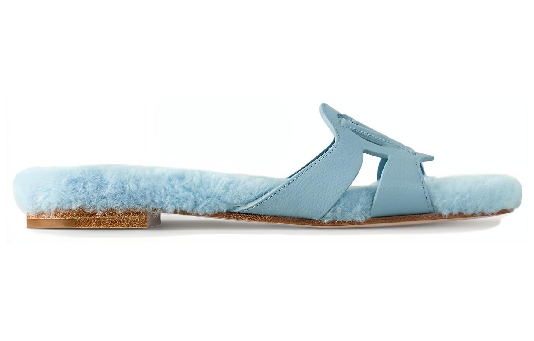 Order 路易威登 Isola 平底 圓頭 一字拖鞋 女款 藍色