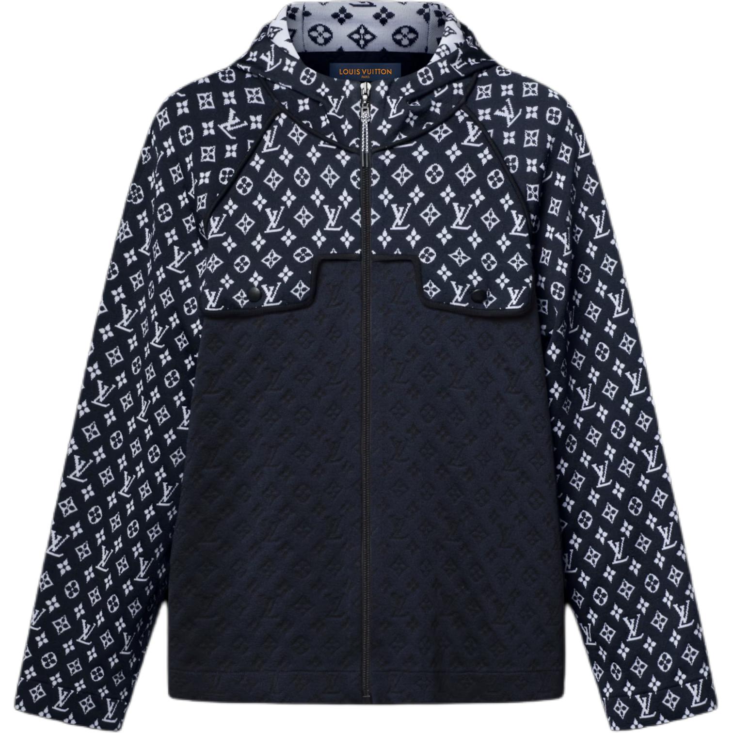 (Women) Louis Vuitton Jacquard Knit Logo Hoodie Jacket 1AI787