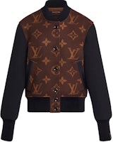 (Women) LOUIS VUITTON Jacquard Patchwork Brown Single-Breasted Aviator Jacket Women. 1A9DJ7 (Women) LOUIS VUITTON Jacquard Patchwork Brown Single-Breasted Aviator Jacket Women. 1A9DJ7