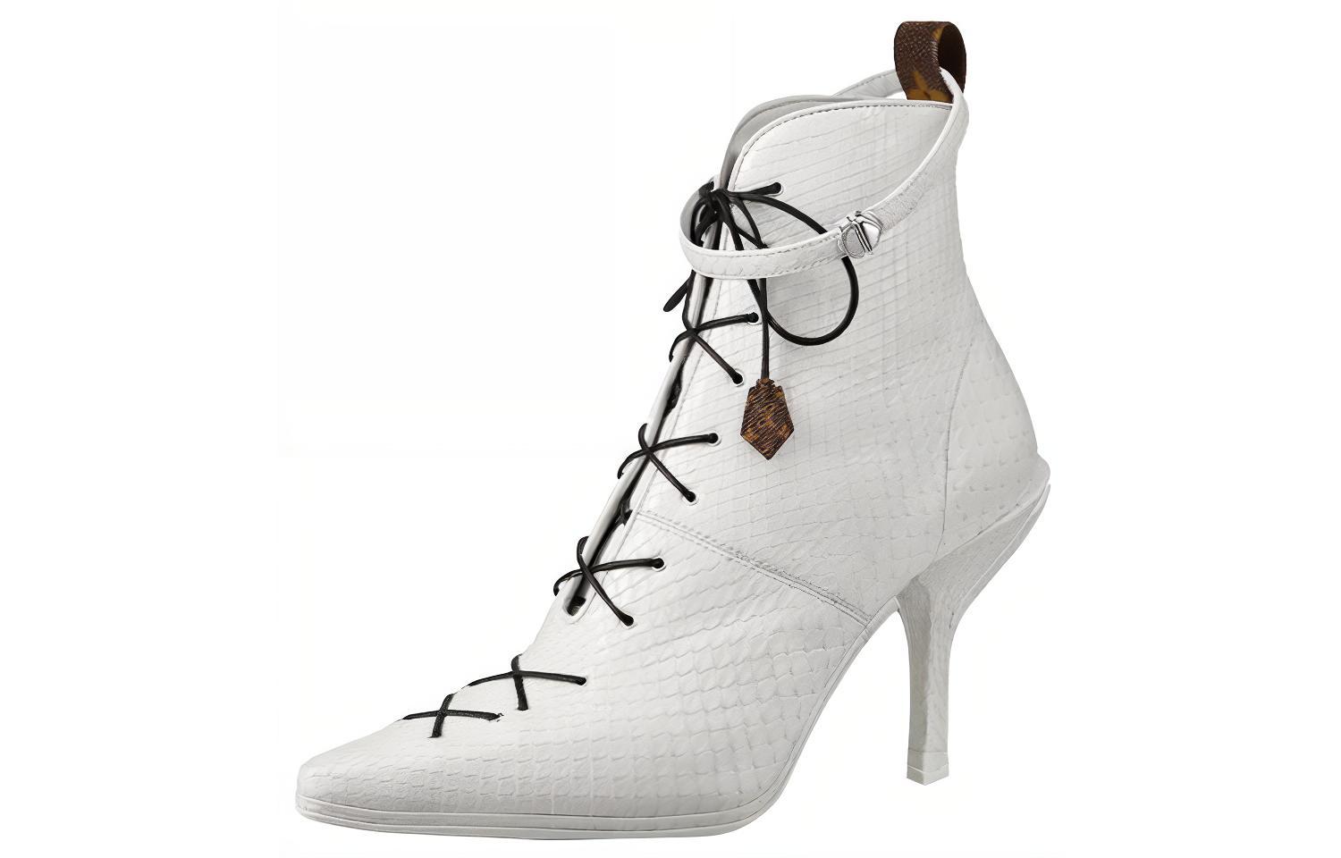 (Women) Louis Vuitton Janet Ankle Boot 'White Python' 1A57H4