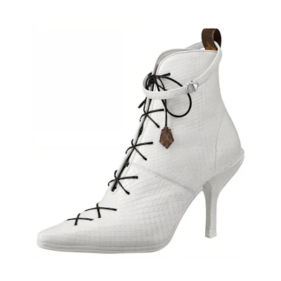 (W) LV Janet Ankle Boot 'White Python'