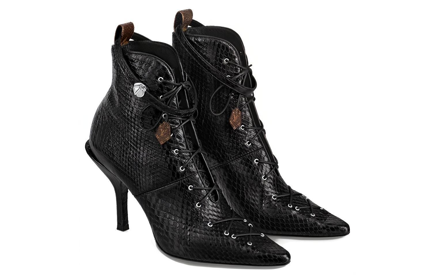 Order (W) Bota Louis Vuitton Janet 'Negra de Cuero con Cordones' 1A57HI
