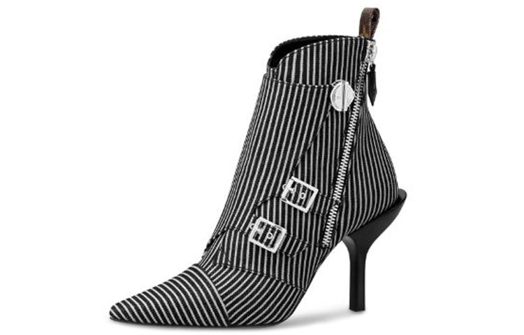(Women) Louis Vuitton Janet Canvas Boot 'Striped Black and White' 1A57UM
