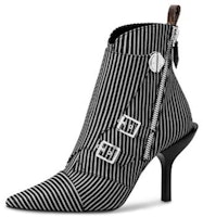(Women) Louis Vuitton Janet Canvas Boot 'Striped Black and White' 1A57UM (Women) Louis Vuitton Janet Canvas Boot 'Striped Black and White' 1A57UM