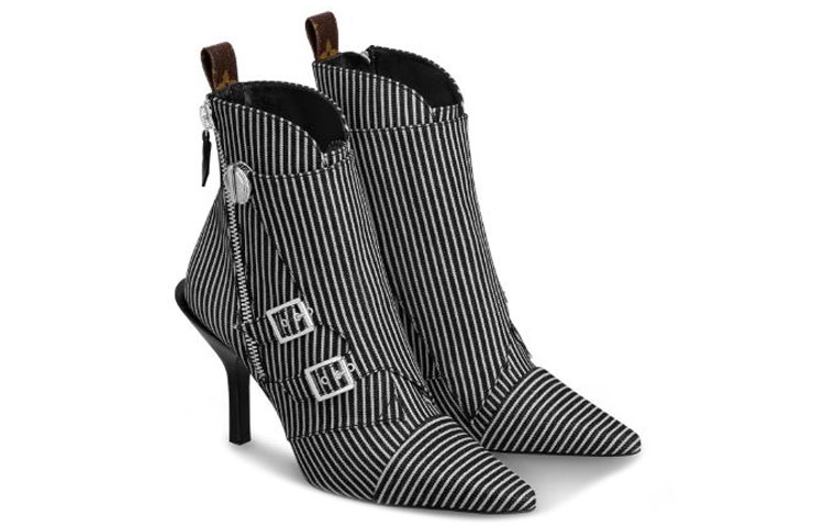 (W) LV Janet Canvas Boot 'Striped Black and White' 圖 2