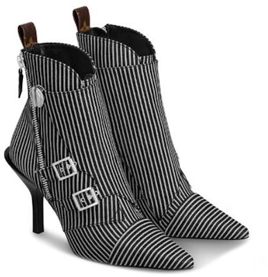 (Women) Louis Vuitton Janet Canvas Boot 'Striped Black and White' 1A57UM Order (Women) Louis Vuitton Janet Canvas Boot 'Striped Black and White' 1A57UM