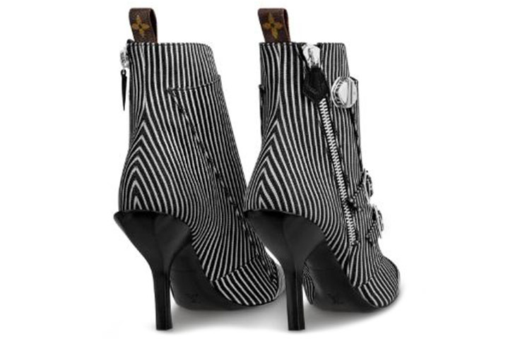 (W) LV Janet Canvas Boot 'Striped Black and White' 圖 3