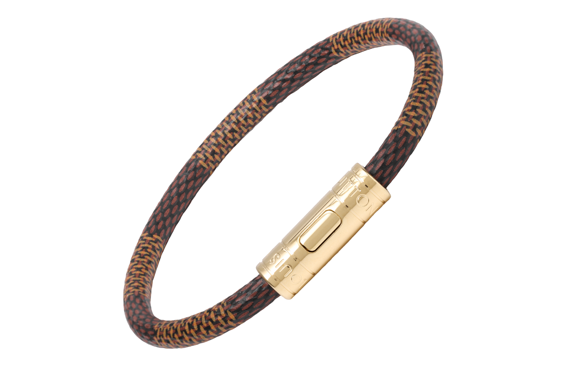 (Women) Louis Vuitton Keep It Monogram Engraved Metal Bracelet Brown/Gold M6139 圖 4
