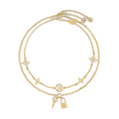 (Women) LOUIS VUITTON Key Design Metal Necklace Gold for Women. M02494