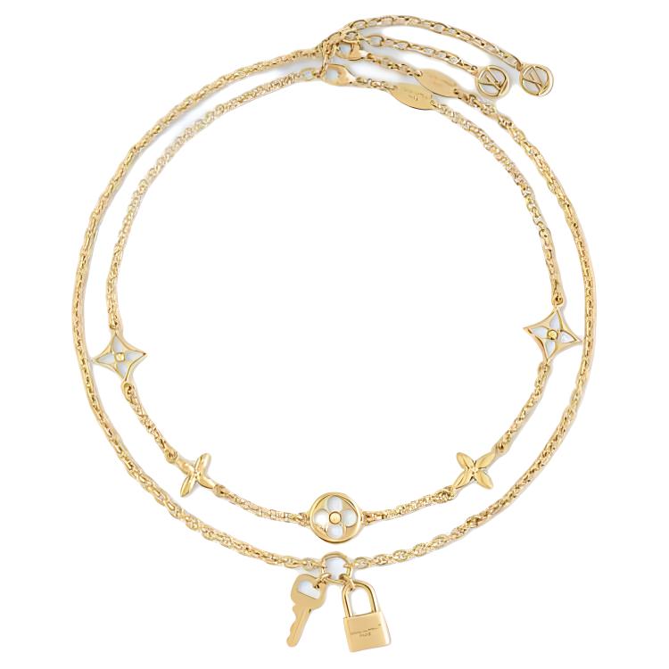 (Women) LOUIS VUITTON Key Design Metal Necklace Gold for Women. M02494 圖 2