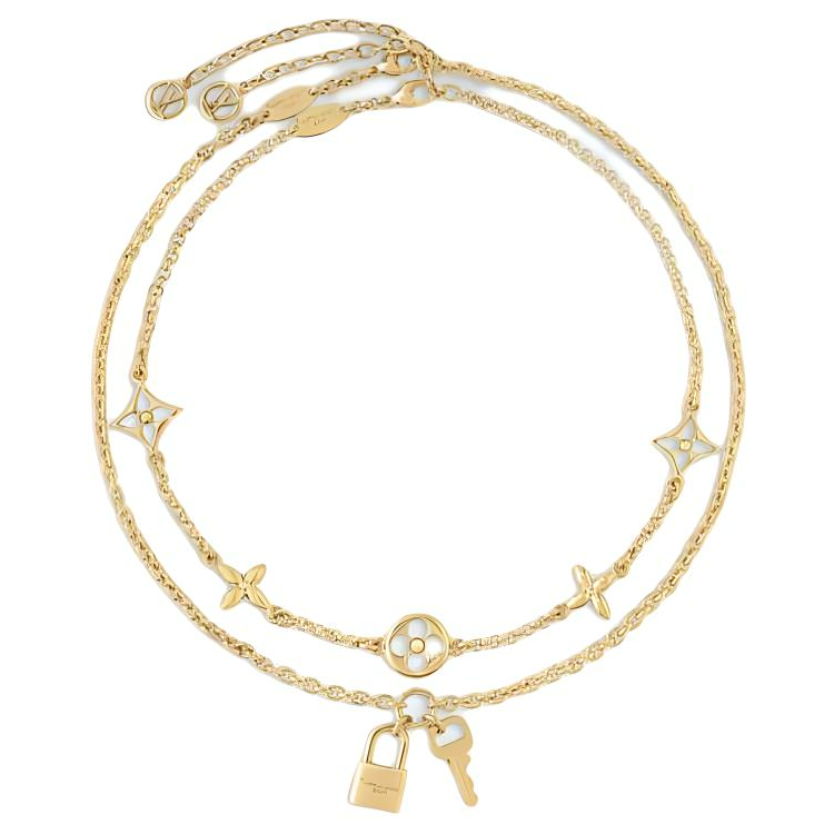 (Women) LOUIS VUITTON Key Design Metal Necklace Gold for Women. M02494 圖 3
