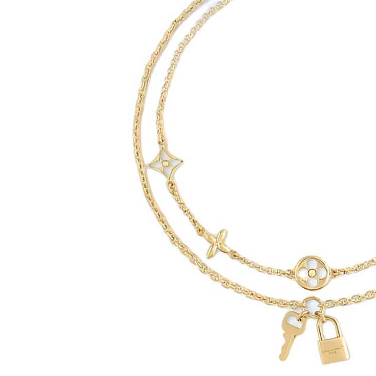 (Women) LOUIS VUITTON Key Design Metal Necklace Gold for Women. M02494 圖 4