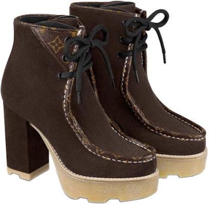 (Women) Louis Vuitton Lace-Up Ankle Boots 'Brown' 1AABAS Lookbook (Women) Louis Vuitton Lace-Up Ankle Boots 'Brown' 1AABAS
