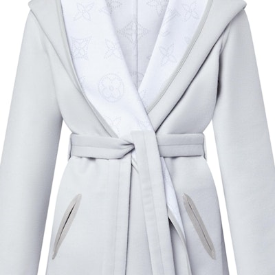 (Women) Louis Vuitton Lace-Up Hooded Long Coat Grey 1AGDTC Sizing (Women) Louis Vuitton Lace-Up Hooded Long Coat Grey 1AGDTC