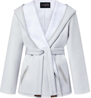 (Women) Louis Vuitton Lace-Up Long Sleeve Hoodie Coat Grey 1AGDTA (Women) Louis Vuitton Lace-Up Long Sleeve Hoodie Coat Grey 1AGDTA