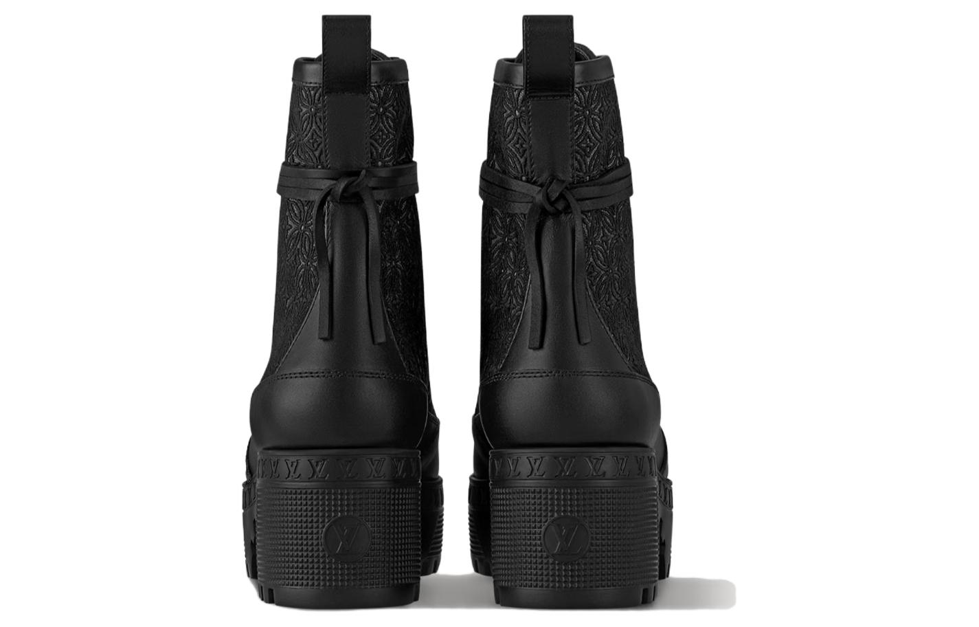 Shop (W) ルイ・ヴィトン ローリエイト コンフォートショートブーツ (黒) 1ACKFN