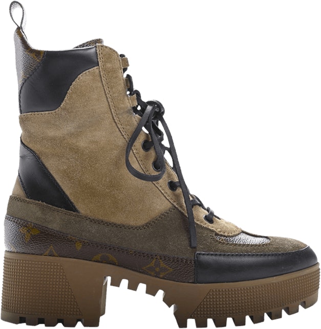 Women Louis Vuitton Laureate Platform Desert Boot Beige Monogram