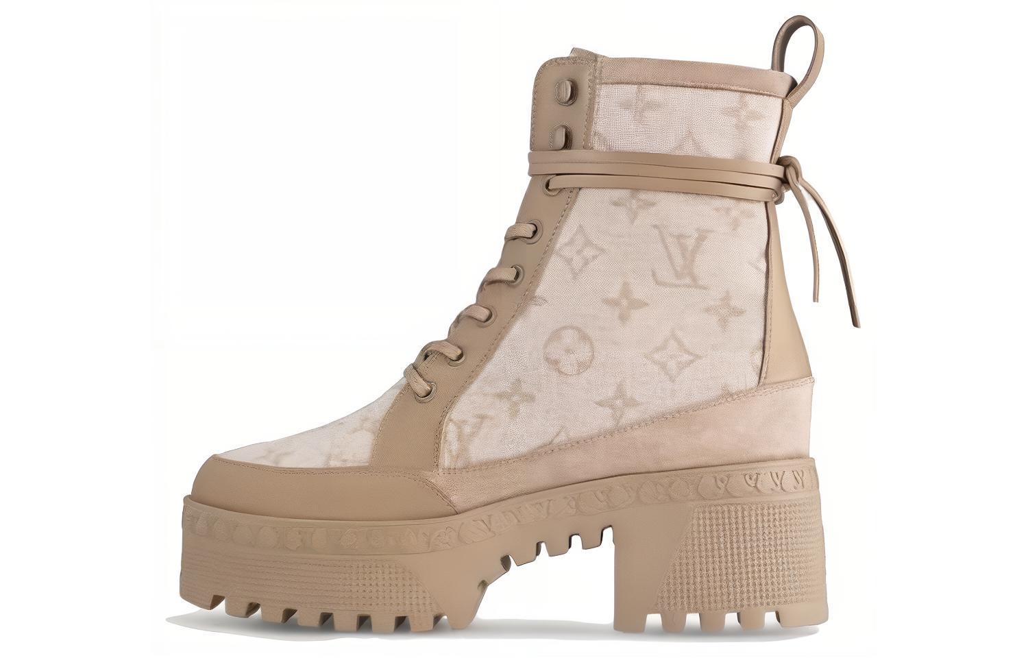 Buy (W) ルイヴィトン ローリエイト・デザートブーツ (ベージュ) 1AC9PR