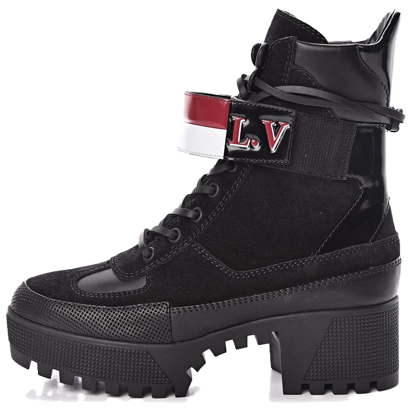 (Women) Louis Vuitton Laureate Platform Desert Boots 'Black' 1A4FDU