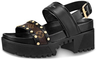 (Women) Louis Vuitton LAUREATE platform sandals 'Black Monogram' 1A4W22 (Women) Louis Vuitton LAUREATE platform sandals 'Black Monogram' 1A4W22