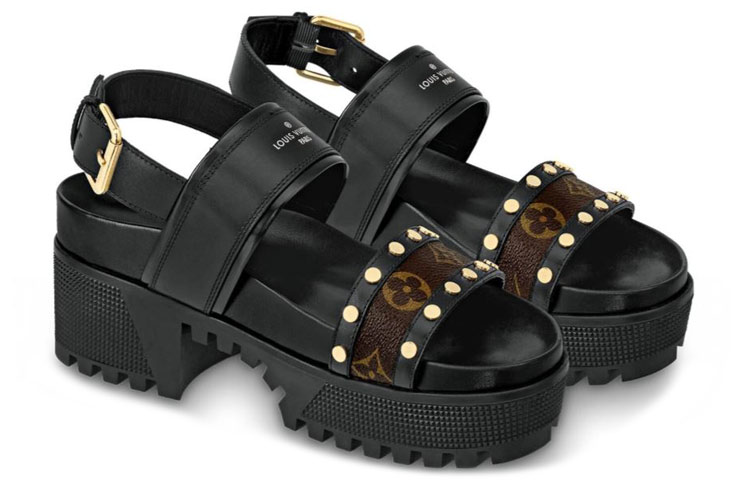 Order (W) 路易威登LAUREATE黑色经典图案厚底凉鞋 1A4W22