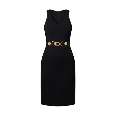 (Women) LOUIS VUITTON Leather Belted Sleeveless Dress FW25 1AHZZQ