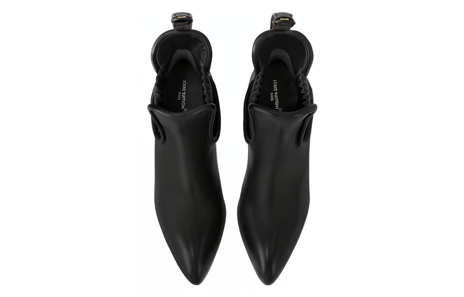 Lookbook (W) Louis Vuitton Bootie Kulit 'Kenyamanan Fashion' Hitam 1AC7JI