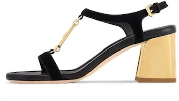 (Women) Louis Vuitton Leather Buckle Chunky Heel Round Toe Fashion Slide 6.5cm 'Black' 1ABIGM (Women) Louis Vuitton Leather Buckle Chunky Heel Round Toe Fashion Slide 6.5cm 'Black' 1ABIGM