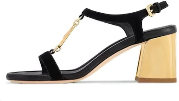(Women) Louis Vuitton Leather Buckle Chunky Heel Round Toe Fashion Slide 6.5cm 'Black' 1ABIGM Buy (Women) Louis Vuitton Leather Buckle Chunky Heel Round Toe Fashion Slide 6.5cm 'Black' 1ABIGM
