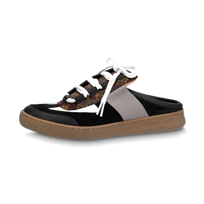 (W) LV Leather Flat Sandal 'Black Grey Brown'