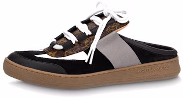 (Women) Louis Vuitton Leather Flat Sandal 'Black Grey Brown' 1ABGYV (Women) Louis Vuitton Leather Flat Sandal 'Black Grey Brown' 1ABGYV
