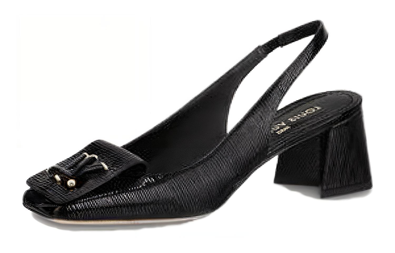 (W) LV Leather High-Heel 'Fashion Horseshoe'