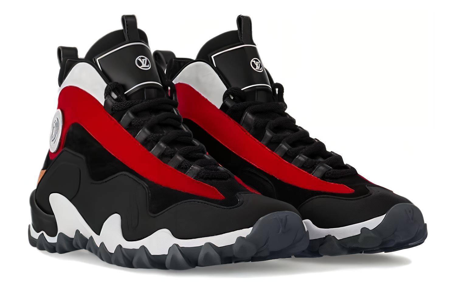Lookbook (W) Louis Vuitton Sepatu Kulit High-Top 'Hitam Merah' 1ACJDH