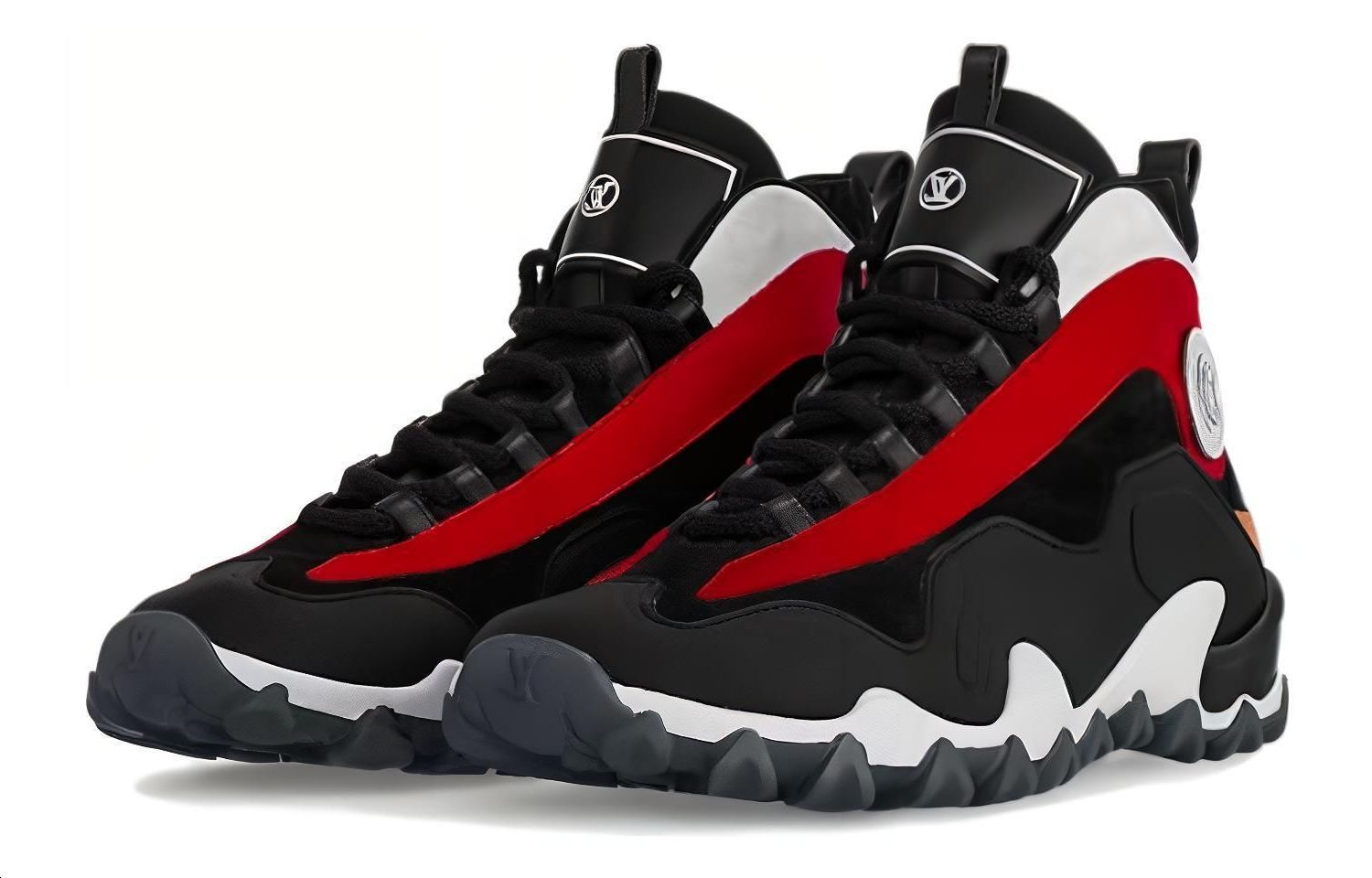 Shop (W) Louis Vuitton Sepatu Kulit High-Top 'Hitam Merah' 1ACJDH