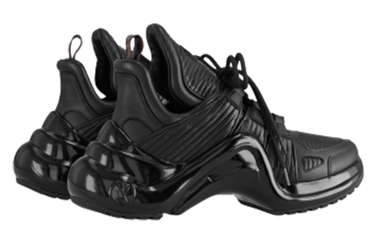 Order (W) Louis Vuitton Baskets Basses en Cuir ''Lacets Noirs'' 1ABIL4