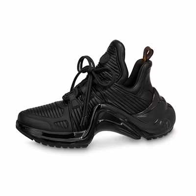 (W) LV Leather Low-Top 'Black Lace-Up'