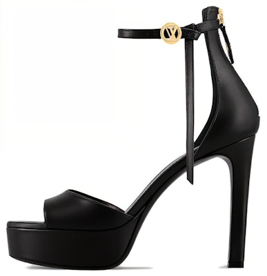 (Women) Louis Vuitton Leather Peep-Toe High-Heel 'Monogram Strap' Sandal 9cm 'Black' 1ACHFQ Buy (Women) Louis Vuitton Leather Peep-Toe High-Heel 'Monogram Strap' Sandal 9cm 'Black' 1ACHFQ