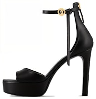 (Women) Louis Vuitton Leather Peep-Toe High-Heel 'Monogram Strap' Sandal 9cm 'Black' 1ACHFQ (Women) Louis Vuitton Leather Peep-Toe High-Heel 'Monogram Strap' Sandal 9cm 'Black' 1ACHFQ