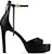 (W) Louis Vuitton Kasut Tumit Tinggi 'Monogram Strap' Peep-Toe Hitam 9cm Kulit 1ACHFQ
