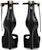 (W) Louis Vuitton Kasut Tumit Tinggi 'Monogram Strap' Peep-Toe Hitam 9cm Kulit 1ACHFQ