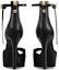 Shop (W) Louis Vuitton Kasut Tumit Tinggi 'Monogram Strap' Peep-Toe Hitam 9cm Kulit 1ACHFQ